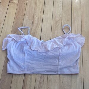 FP Movement by Free People Light Pink Ruffle Crop Top